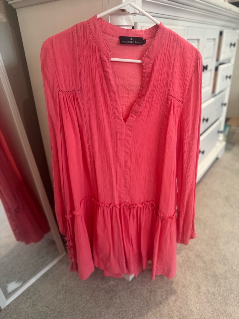 Pomander Place Coral Pink Long-Sleeve Tunic